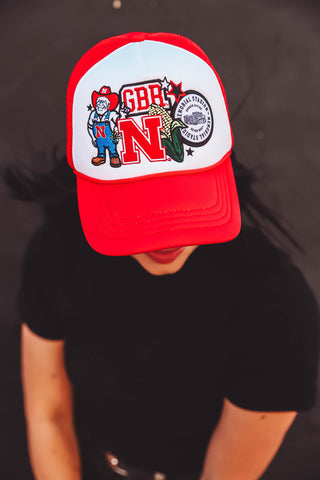 Nebraska Layered Patch Trucker Hat