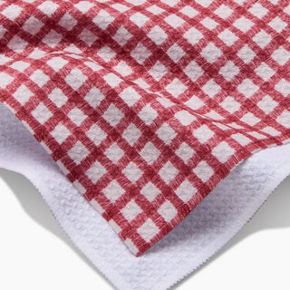 Fireside Plaid Red Tea Towel-Geometry