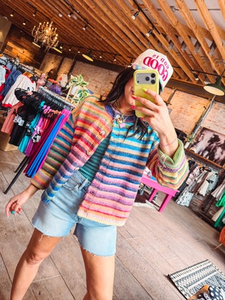 Over The Rainbow Cardigan-Sky/Purple