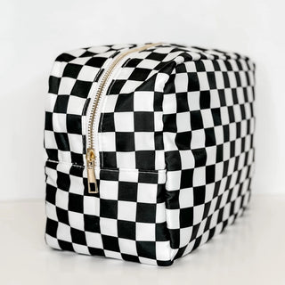 Black and White Checkered Bag-Large