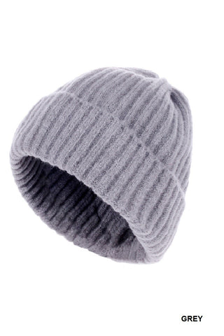 Knitted Beanie-Grey