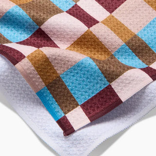Cozy Day Checkers Tea Towel-Geometry
