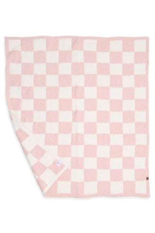 Kids Checkered Throw Blanket-Pink