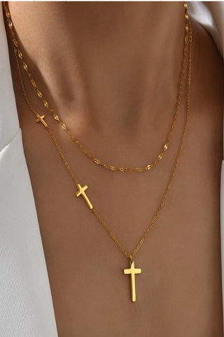 2 Layer Multi Cross Necklace