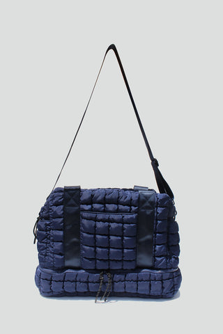 Gennie Quilted Duffle Bag-Navy