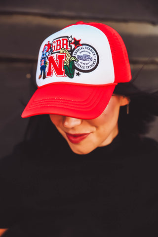 Nebraska Layered Patch Trucker Hat