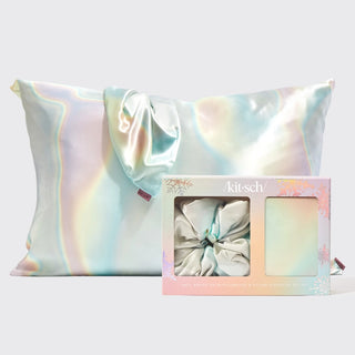 Holiday Satin Pillowcase and Pillow Scrunchie 2pc-Aura