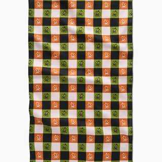 Jack-O-Lantern Checker Tea Towel-Geometry