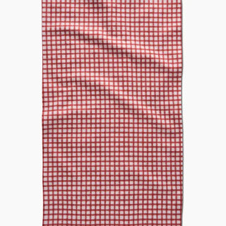 Fireside Plaid Red Tea Towel-Geometry