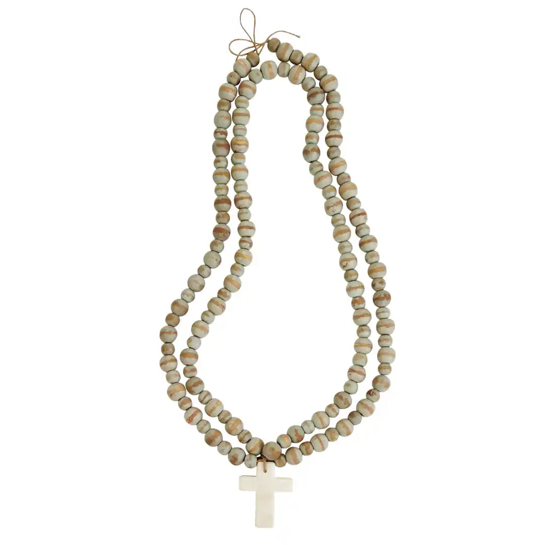 White Cross Decorative Beads
