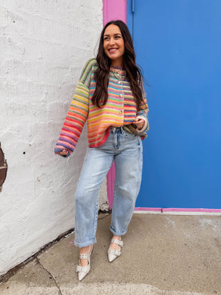 Over The Rainbow Cardigan-Sky/Purple