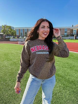 Nebraska Cornhuskers Leopard Crew