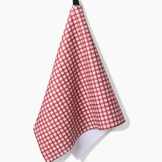 Fireside Plaid Red Tea Towel-Geometry
