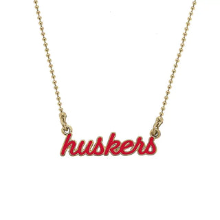 Nebraska Huskers Enamel Script Necklace