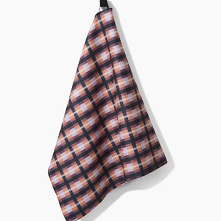 Crossbarred Orange Tea Towel-Geometry