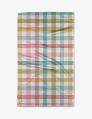 Easter Parade Plaid Tea Towel-Geometry