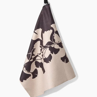 Midnight Ginkgo Tea Towel-Geometry