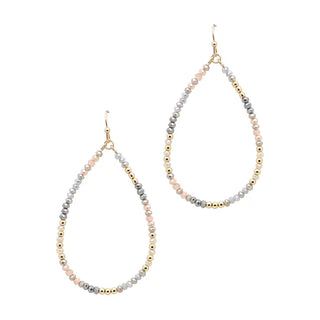 Grey Multi Crystal Teardrop Earring