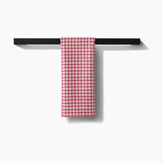 Fireside Plaid Red Tea Towel-Geometry
