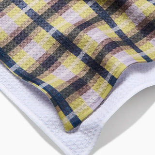 Crossbarred Yellow Tea Towel-Geometry