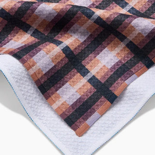 Crossbarred Orange Tea Towel-Geometry