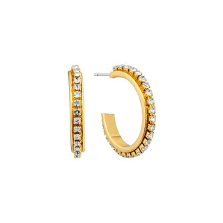 Thin Rhinestone Hoop-Gold