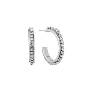 Thin Rhinestone Hoop-Silver