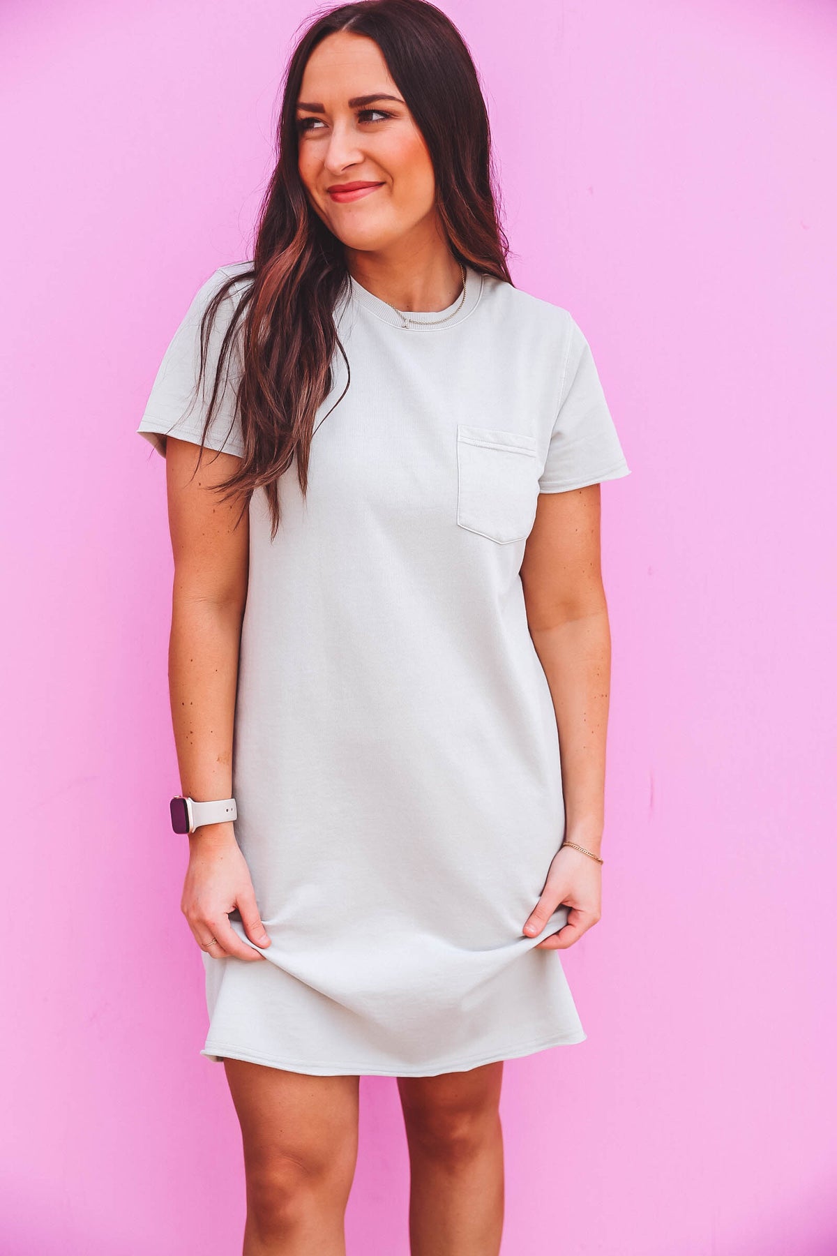 Raiya T-Shirt Dress-Soft Grey-Thread & Supply