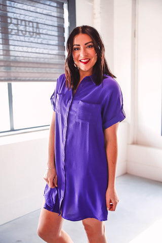 Shana Mini Dress-Purple