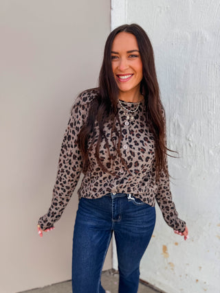 Brooklyn Leopard Cardigan-Mocha