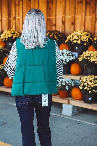 Kensie Puffer Vest-Hunter Green