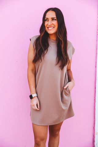 Kaila Mini Dress-Light Mocha