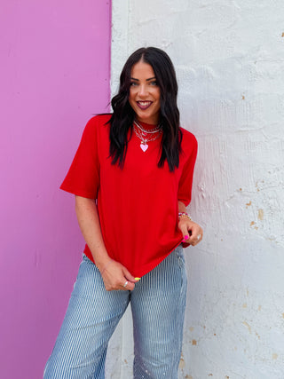 Everyday Favorite Knit Top-Red