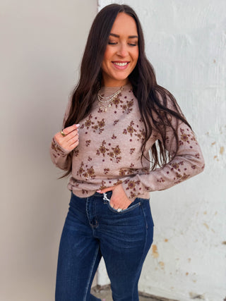 Francis Floral Sweater-Blush