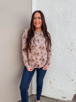 Francis Floral Sweater-Blush