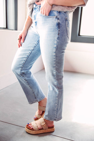 Sage High Rise Straight Leg Denim