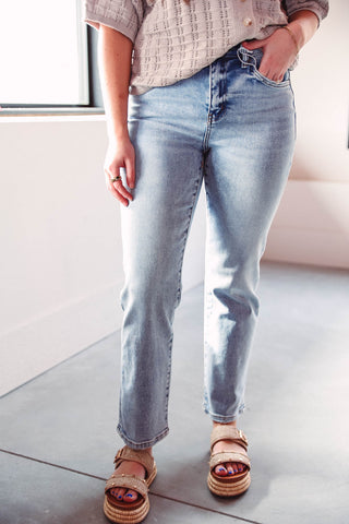 Sage High Rise Straight Leg Denim