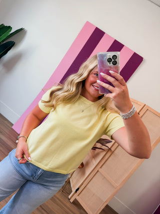 Briar Knit Top-Lemon