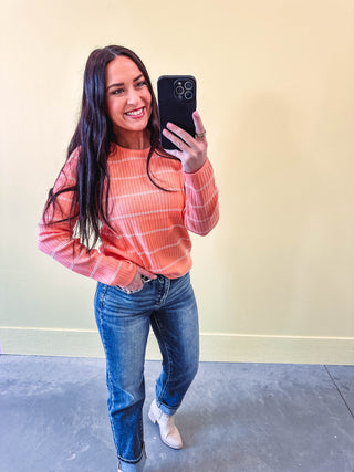 Mckenna Striped Sweater-Peach