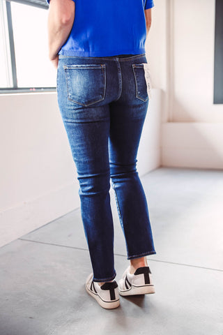 Maddie Mid Rise Straight Leg Denim