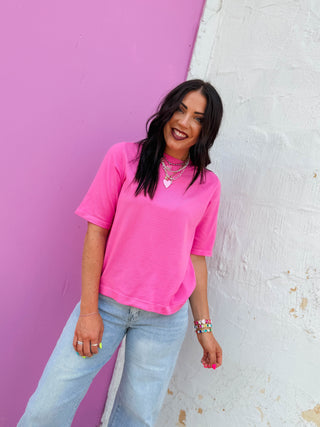 Everyday Favorite Knit Top-Bubblegum