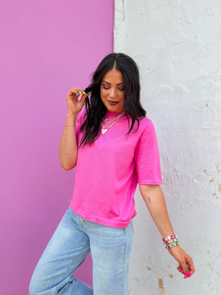 Everyday Favorite Knit Top-Bubblegum