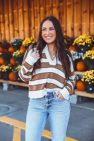 Bree Striped Polo Sweater