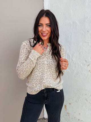 Evie Leopard Cardigan-Caramel