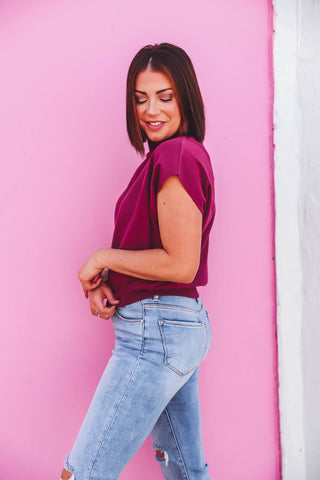 Karley Knit Top-Plum