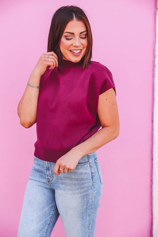 Karley Knit Top-Plum