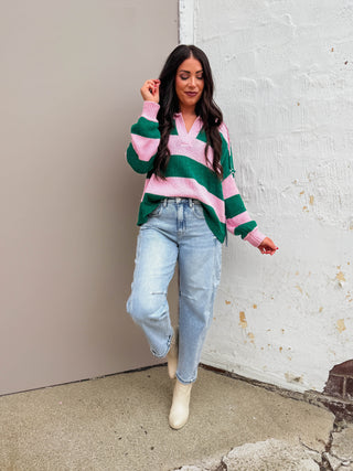 Kam High Rise Boyfriend Barrel Denim-Light Wash