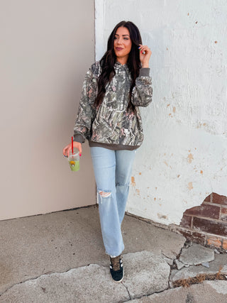 Elevated Essential Hoodie-Olive Camo