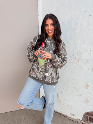 Elevated Essential Hoodie-Olive Camo