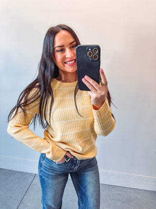 Mckenna Striped Sweater-Yellow